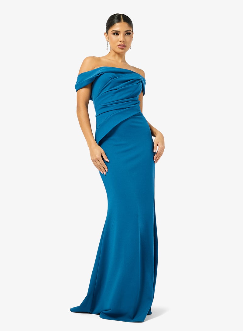 Iyra Off-Shoulder Flared Hem Dress - Image 1